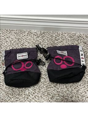 Stonz Black and Purple Booties with Pink Accents